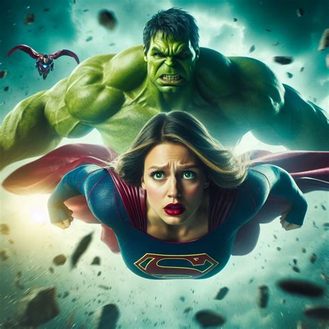 Supergirl Trying To Get Away From Hulk By Jrad9070 On Deviantart