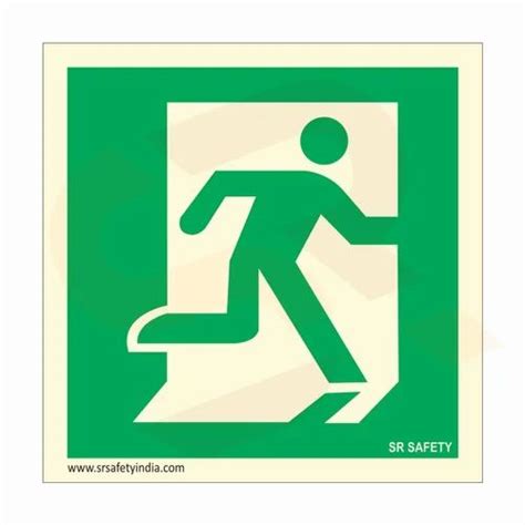 Pvc Rectangular Emergency Exit Signage For Saftey Board Thickness