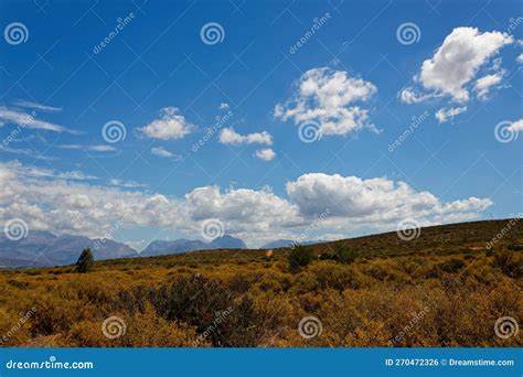 Blue Skies With White Clouds Over The Breede River Valley Near