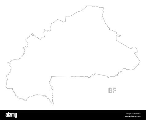 Burkina Faso Outline Silhouette Map Illustration Stock Vector Image