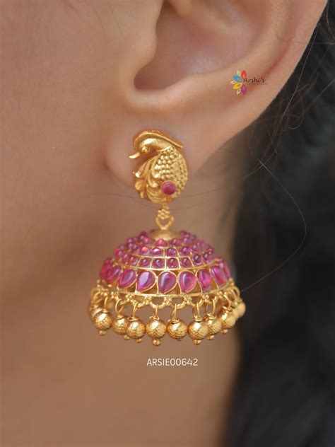 Peacock Real Kemp Jhumka Arshis Buy Traditional And Fashion South