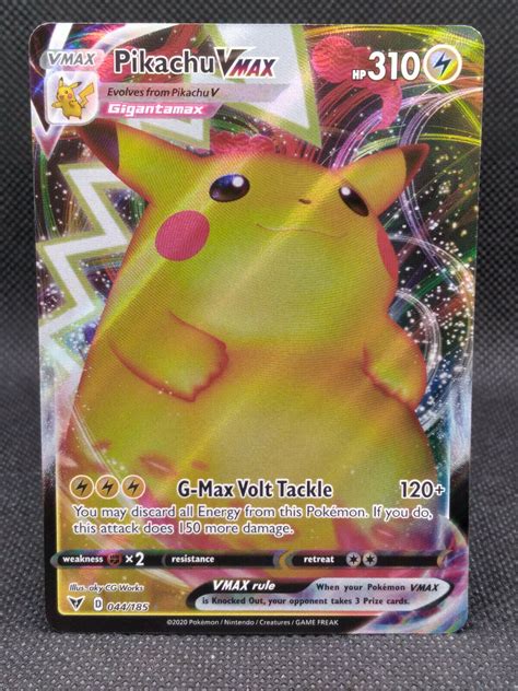 Pikachu VMAX 044 185 Pokemon Card Vivid Voltage Chonkachu Values MAVIN