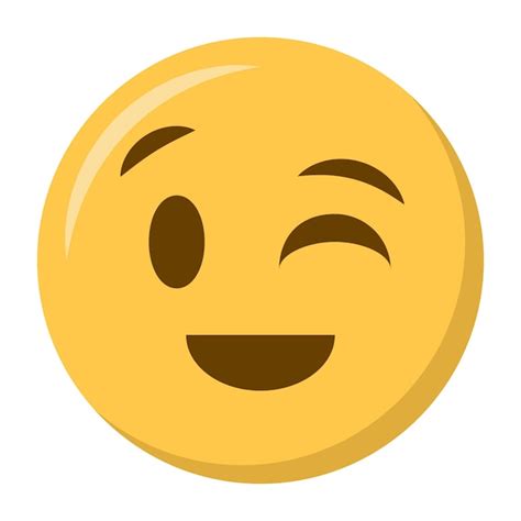 El icono del emoji de la cara que hace un guiño Vector Premium