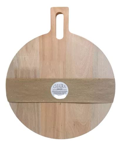 Plato Tabla Pizzera 38 Cm Con Mango Madera Eucaliptus MercadoLibre