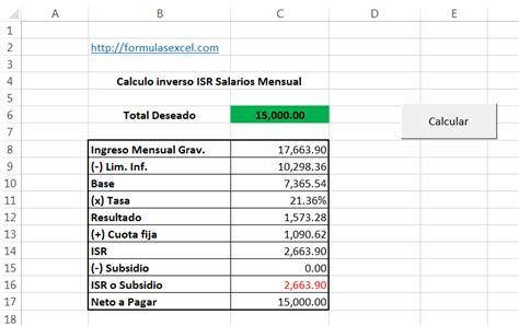 Calculo Inverso De Isr Salarios Formulas Excel