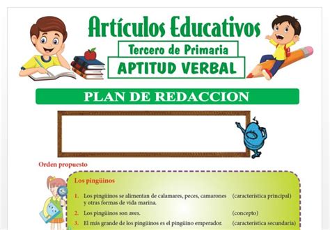 Ficha De Plan De Redacci N Para Tercero De Primaria Articulos Educativos