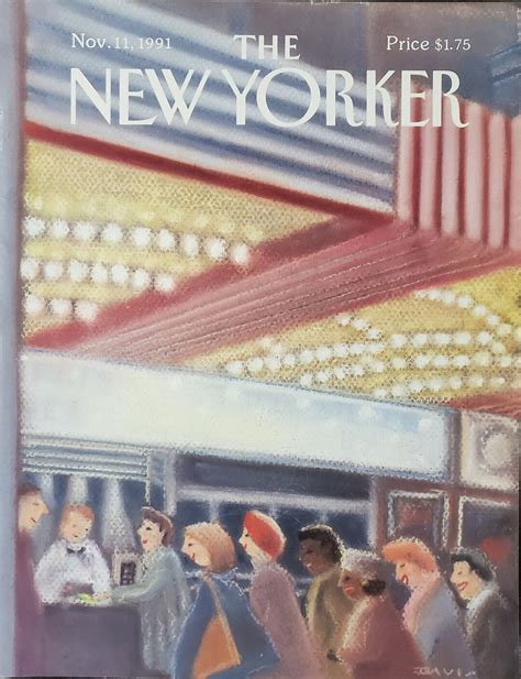 Vintage New Yorker Magazine Cover Only November 11 1991 Susan Davis