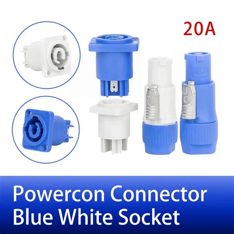 V Powercon Connector Pin A Nac Fca Nac Fcb Ac Male Plug Blue