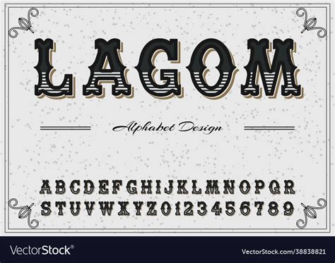 Alphabet font vintage typeface and Royalty Free Vector Image