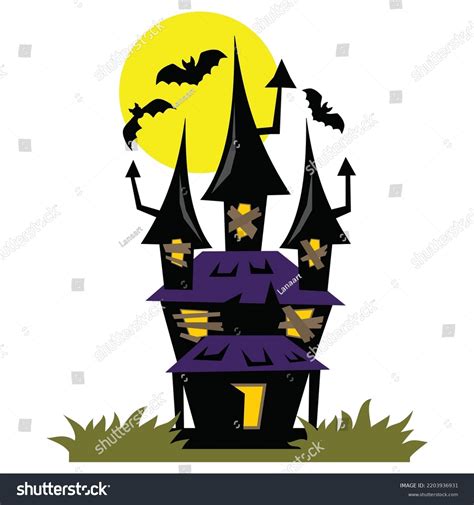 Halloween Haunted House Vector Cartoon Illustration Stock Vector ...