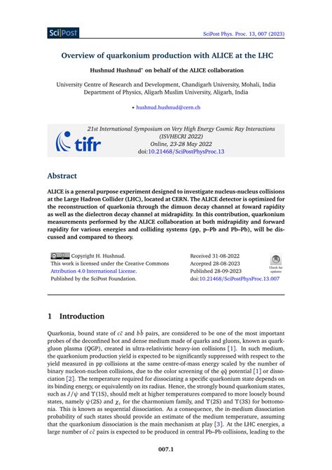 PDF Overview Of Quarkonium Production With ALICE At The LHC