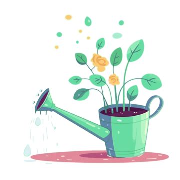 Riego Planta Clipart Regadera Con Plantas Bajo El Agua Vector