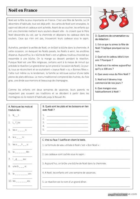 Noel Fran Ais Fle Fiches Pedagogiques Pdf Doc