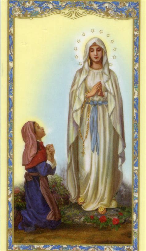 Novena To Our Lady Of Lourdes Laminated Holy Cards Quantity 25 Pr Catholic Pictures