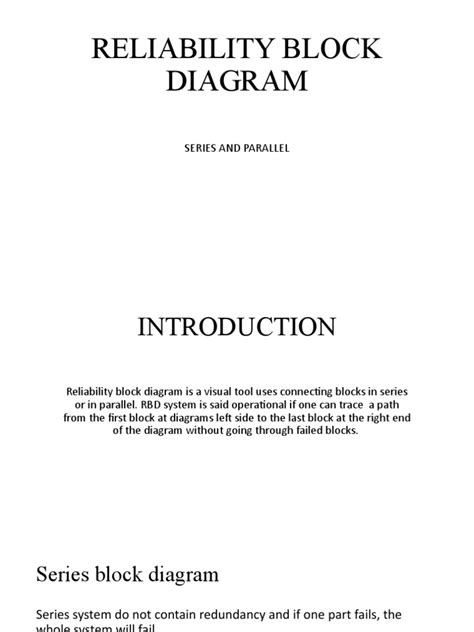 Reliability Block Diagram: Series and Parallel | PDF