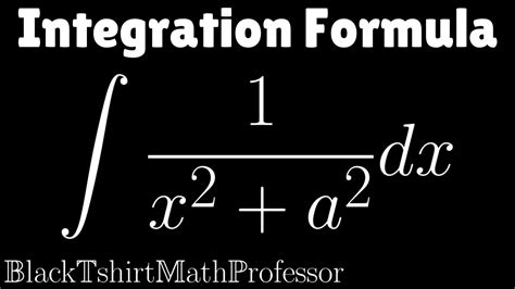 Inverse Tangent Integration Formula Calculus Youtube