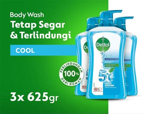 Dettol Sabun Mandi Cair Anti Bakteri Cool 625 Gr Pump X3 Pcs Lazada