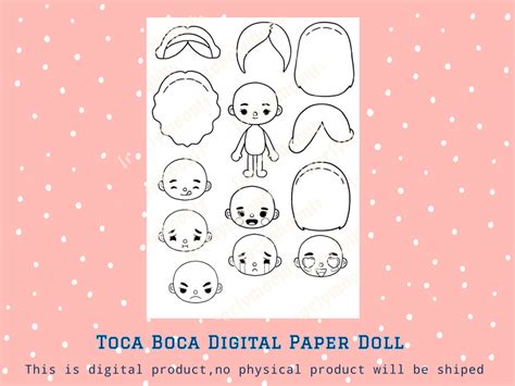 Color Toca Boca Paper Doll And Clothes Toca Boca Papercraft Quiet Book