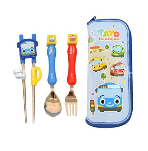 Tayo New Mascot Kids Chopsticks Spoon Fork Case Set | Lazada PH