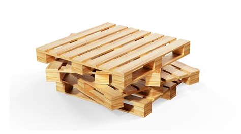 Premium Photo Stack Of Wooden Pallets Closeup 3d Render