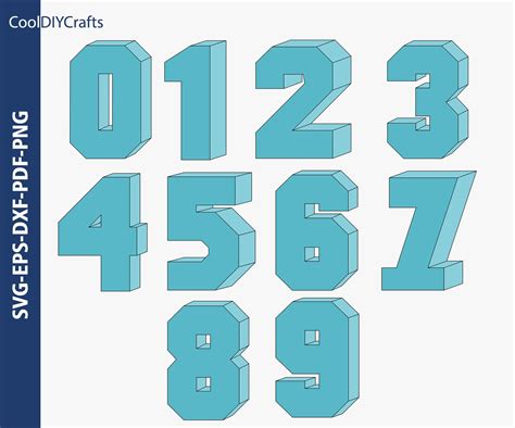 3d Numbers Template