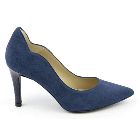 Escarpins Cuir Daim Bleu Iris Brenda Zaro Bouts Pointus Talons