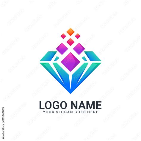 Modern diamond digital mining logo. Editable logo design Stock Vector ...