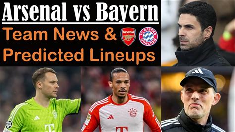 No Arsenal Injuries Neuer Sane Back Arsenal Vs Bayern Munich