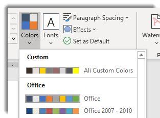 Microsoft Office Color Themes And Palettes