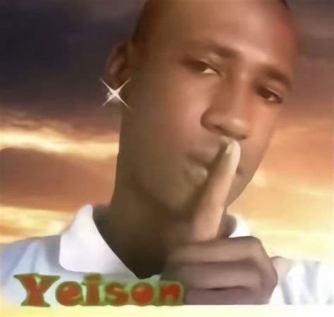 A Man Is Holding His Finger To His Mouth With The Word Yeson In Front