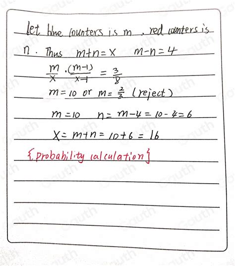 Solved A Bag Contains X Counters There Are Only Red Counters And Blue
