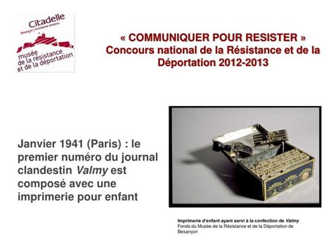 Ppt Communiquer Pour Resister Concours National De La R Sistance