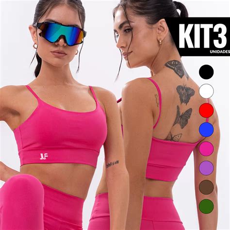 Kit 3 Top Alça Fitness ZERO TRANSPARÊNCIA Sustentação Forro