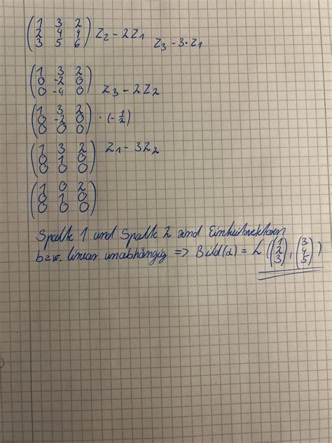 Bild Einer Matrix Vektoren Algebra Lineare Algebra