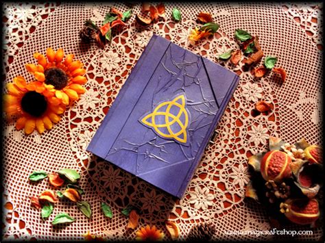 Magic Lock Book Of Shadows Violet With Triquetra Medium Size 22x16