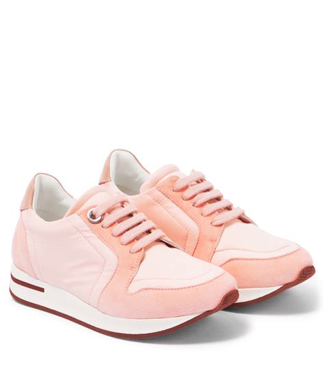 My Wind Suede Trimmed Sneakers In Pink Loro Piana Kids Mytheresa