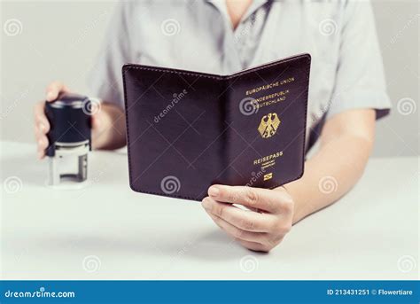 Immigration And Passport Control At The Airport Woman Border Control