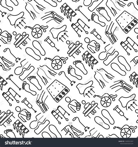 Orthopedic Trauma Rehabilitation Seamless Pattern Thin Stock Vector