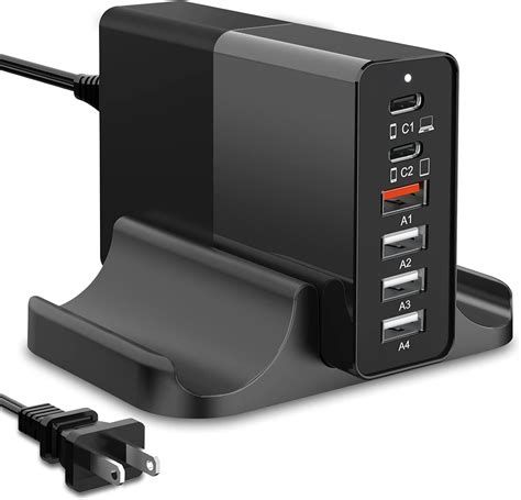 Usb C Charging Station 80w Multi Usb Port Charger Station Desktop Usb C Charger Hub Fast