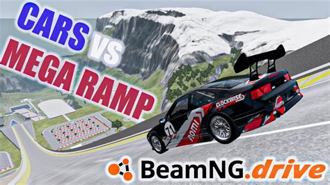 Cars Vs Giant Ramp Carros Vs Rampa Gigante BeamNG Drive 11