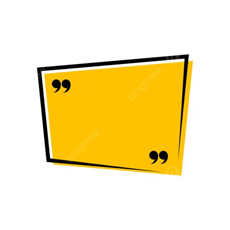 Yellow Square Quote Box Vector Illustration Quote Box Text Box Quote