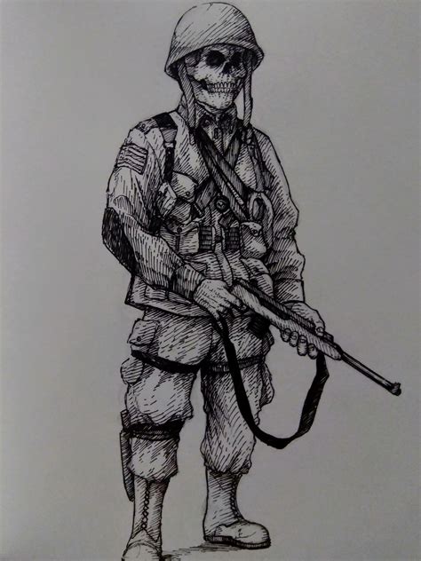 Skull Soldier Drawing