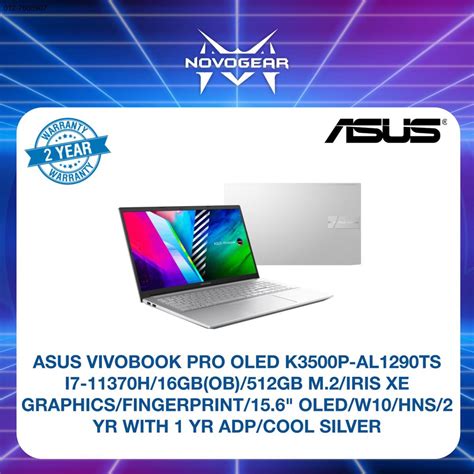 ASUS VIVOBOOK PRO OLED (K3500P-AL1290TS) I7-11370H/16GB/512GB M.2/IRIS ...
