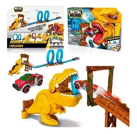 Pista Desafio Dinosaurio T Rex Con Auto Hot Wheels Metal Mac