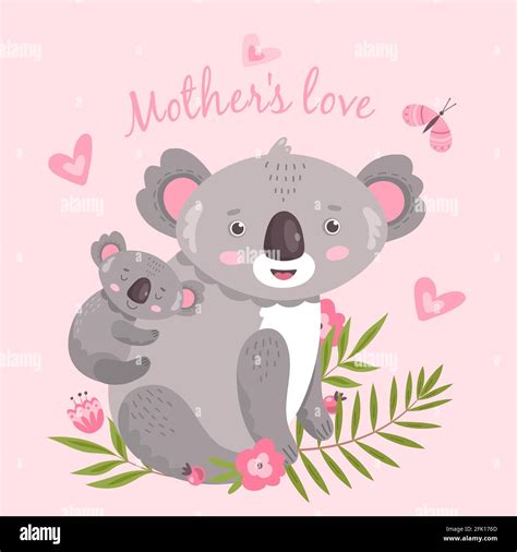 Mother And Baby Koalas Stock Vector Images Alamy