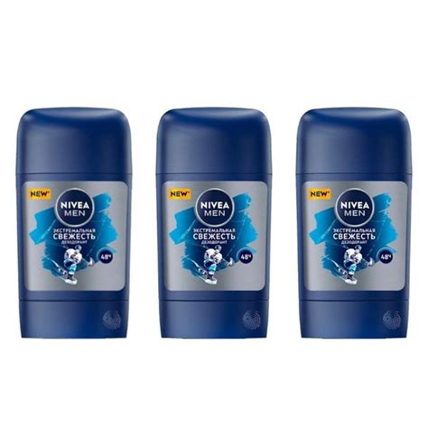 Nivea Дезодорант-Стик мужской, Экстремальная свежесть, 40 мл., 3 шт ...