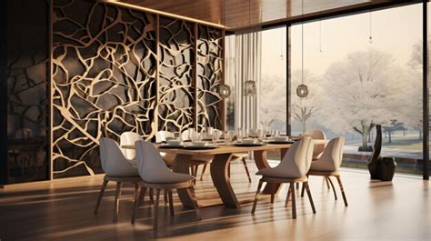 Premium Photo | Interior design of modern dining room created