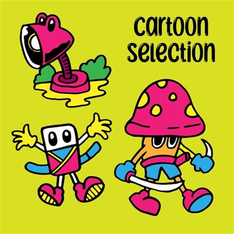 Premium Vector Selection Of Hand Drawn Cartoon Character