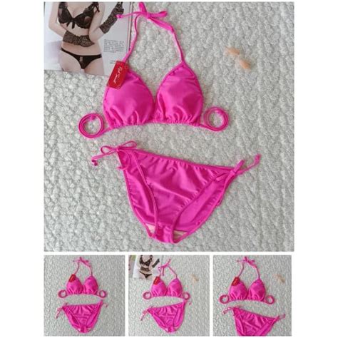 Jual TERKINI BK 3301R XO PINK STABILO BIKINI PANTAi SEGITIGA IKAT