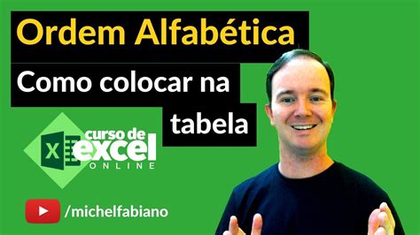 Como Colocar Em Ordem Alfab Tica Uma Tabela No Excel